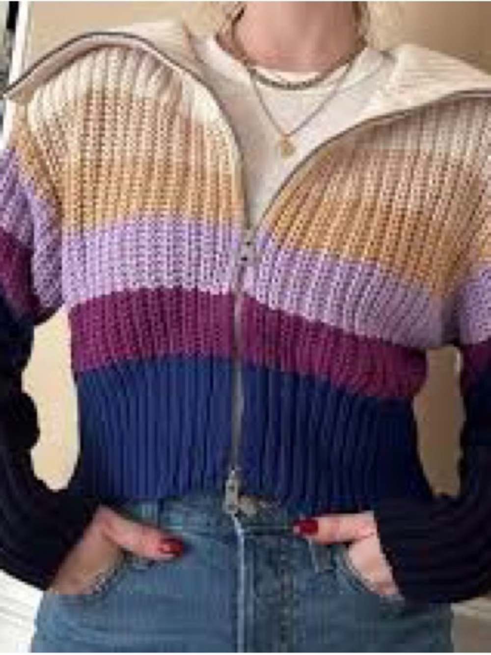 Aerie Double zip sweater
